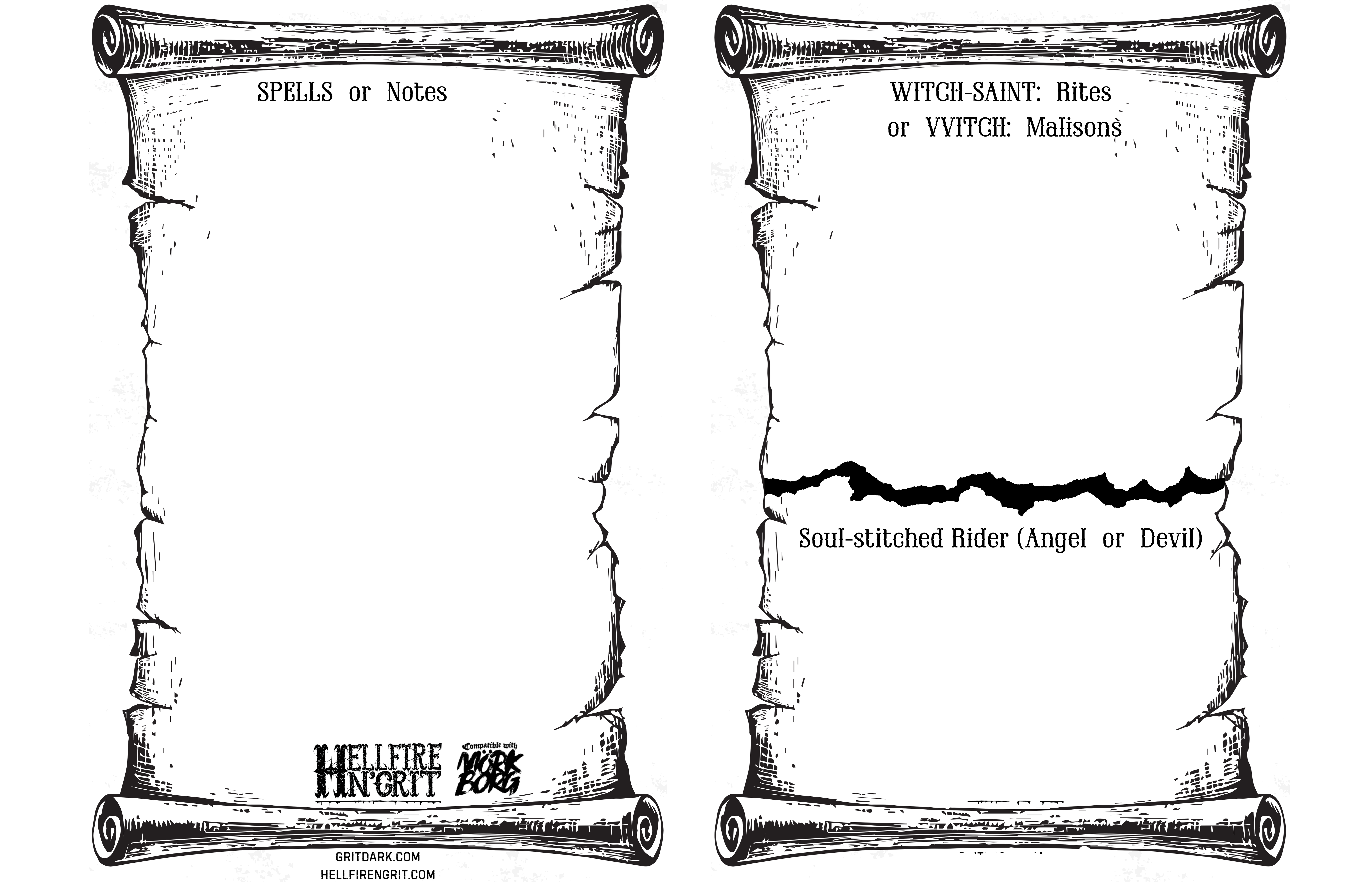 Character Sheet Back